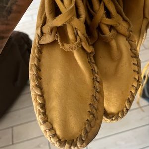 Winter deer hide moccasins